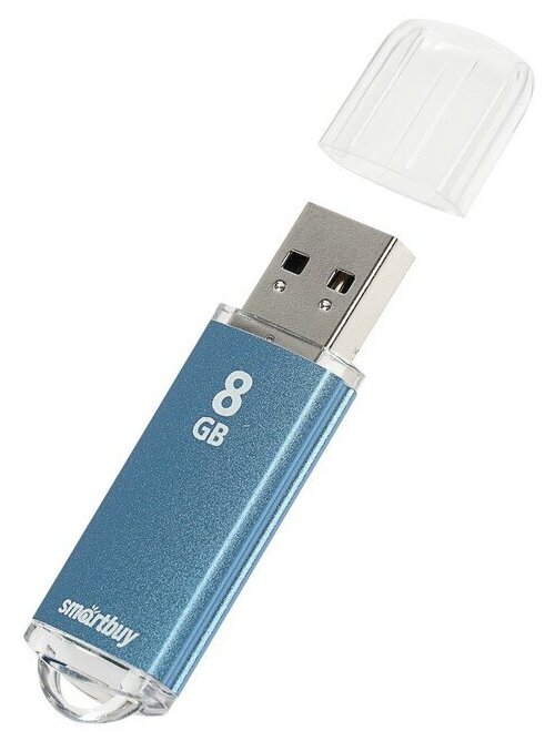 Smartbuy Флешка Smartbuy V-Cut, 8 Гб, USB2.0, чт до 25 Мб/с, зап до 15 Мб/с, синяя