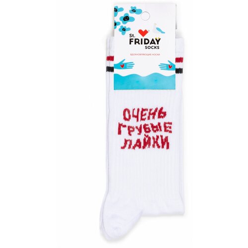 фото Носки унисекс st. friday, 1 пара, классические, размер 34-37, красный, белый