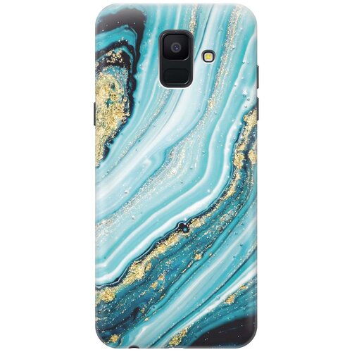 фото Gosso ультратонкий силиконовый чехол-накладка для samsung galaxy a6 (2018) с принтом "green marble"