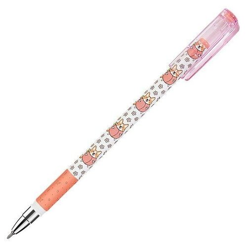 Ручка шариковая Lorex Illegally Cute Corgi Slim Soft Grip (0.5мм, синий цвет чернил, масляная основа, прорезиненный корпус) 1шт.