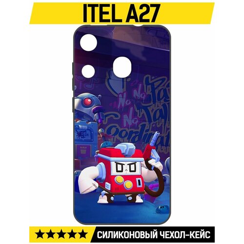 Чехол-накладка Krutoff Soft Case Brawl Stars - V8-БИТ для ITEL A27 черный чехол накладка krutoff soft case brawl stars v8 бит для vivo y21 черный