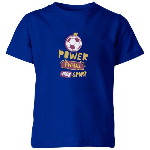 фото Детская футболка «футбольный принт. сила мяча.» (128, синий) us basic