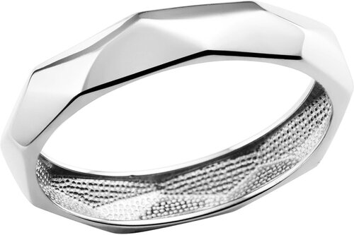 Кольцо обручальное Bassco, серебро, 925 проба, родирование, размер 20, серебряный