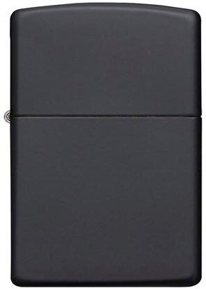 Зажигалка ZIPPO Classic с покрытием Black Matte, латунь/сталь, чёрная, матовая, 38x13x57 мм № 218