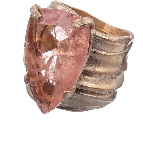 Кольцо Estrosia, с кристаллом, ES-ANM51 персиковый, 17,5