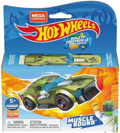 Конструктор Mega Construx Hot Wheels GVM28 Машинка гоночная, 102 дет.