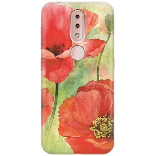 фото Re:paчехол - накладка artcolor для nokia 4.2 с принтом "алые маки"