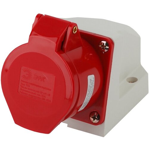 Розетка силовая стационарная эра 3реn 16а 380в ip44 красный 1808₽
