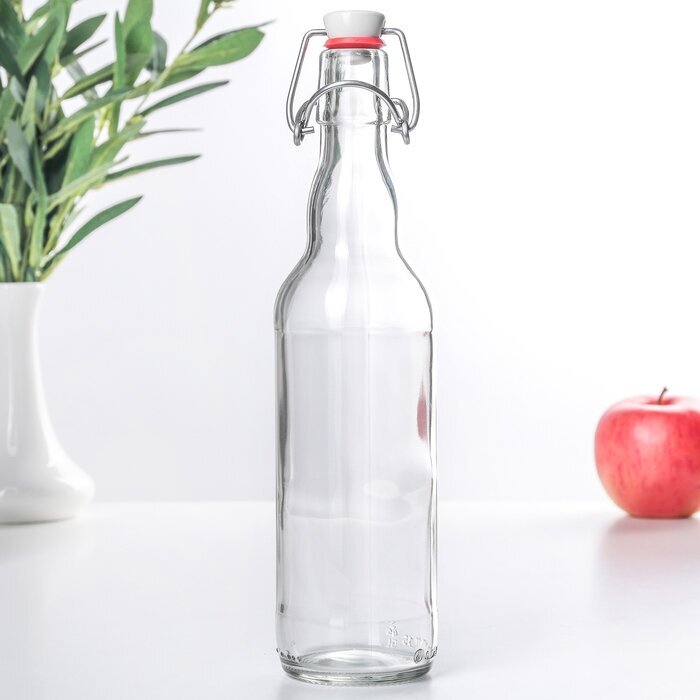 Бутылка стеклянная с бугельной пробкой "Маурерфляше", прозрачное стекло, 0,5