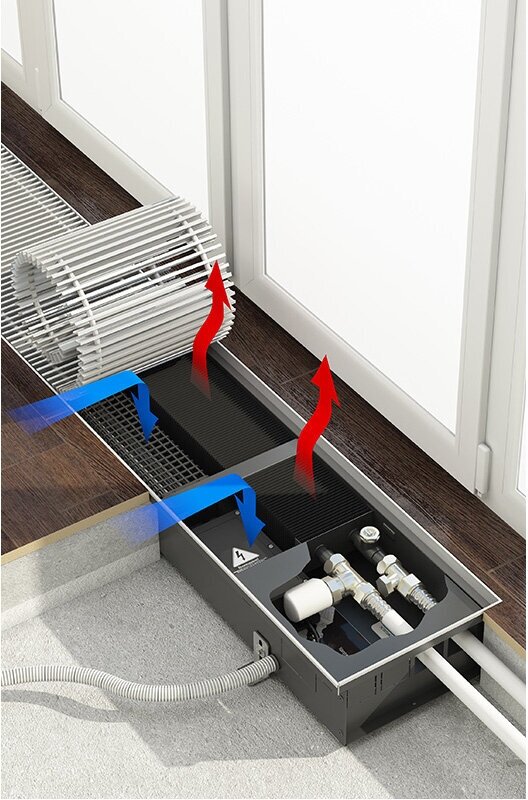 фото Встраиваемый в пол конвектор Varmann Qtherm Q 230.75.1500 OR U EV1 без решетки