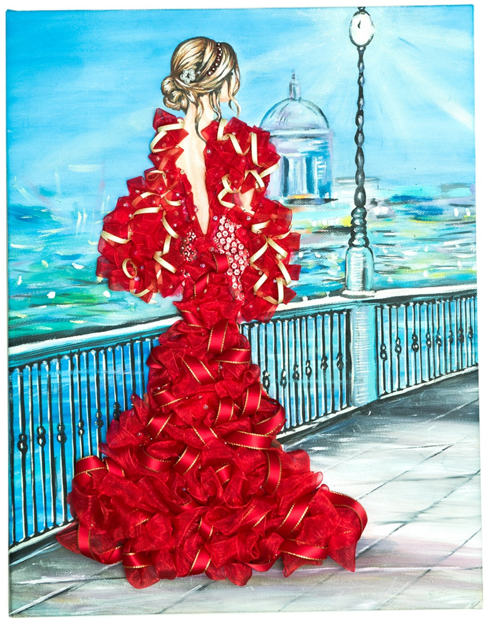 фото Волшебная Мастерская Мозаика из пайеток Девушка в красном МХ-31