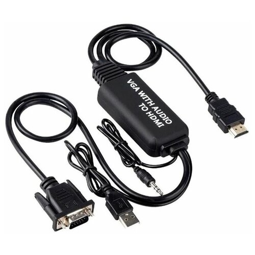 конвертер vga to hdmi full hd Кабель конвертер VGA (AUX+USB) to HDMI 1.2 метра