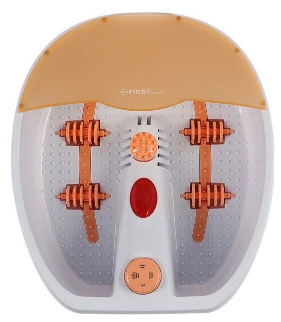 Гидромассажная ванночка для ног First 8116-1 450 Вт,13.5 см, нагрев,5 видов массажа,4 ролика Orange - фотография № 3
