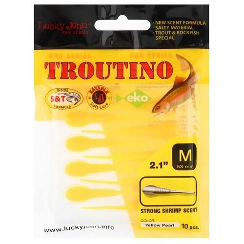 Твистеры съедобные LJ Pro Series TROUTINO, 53 мм, цвет 101, 10 шт. 1 шт 7g 30 г minnow приманки для ловли рыбы рыбалка бас троллинг искусственная приманка для рыбалки твердая приманка приманка для ловли карпа