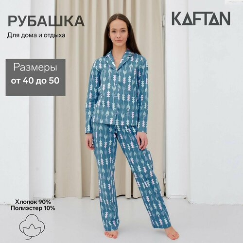 Рубашка Kaftan, размер 40-42, синий сорочка размер 40 42 синий