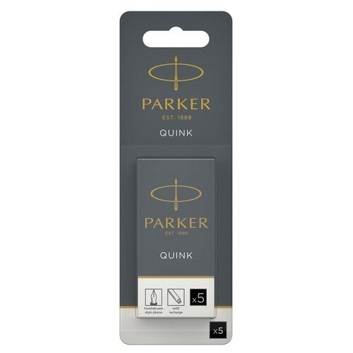 набор картриджей 5шт д перьевой ручки parker cartridge quink черные блистер 1950402 parker 9372602 Набор картриджей 5шт д/перьевой ручки Parker Cartridge Quink, черные, блистер 1950402