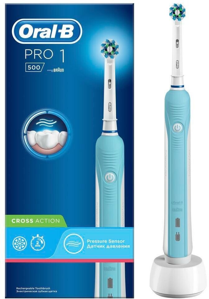 Электрическая зубная щетка Oral-B PRO 1 500 Cross Action/ Pro 500 Cross Action