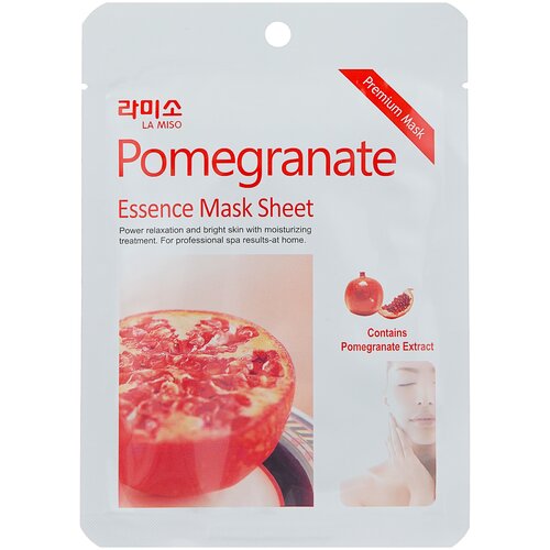 фото La miso маска с экстрактом граната - pomegranate essence mask sheet, 21г