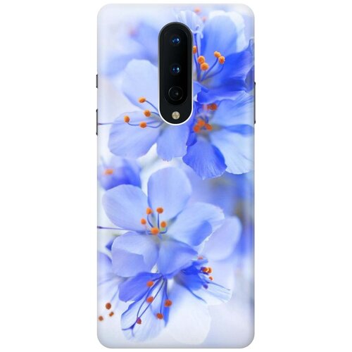 фото Cиликоновый чехол на oneplus 8 / ванплюс 8 с принтом "лазурные орхидеи" gosso