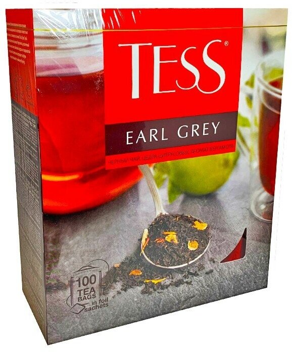 Чай черный Tess Earl Grey 100 пак - фото №6