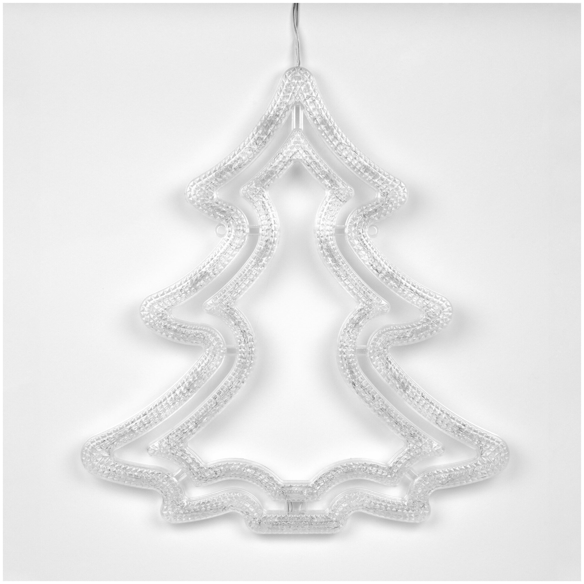 ULD-H3543-070/STA WHITE IP20 XMAS TREE Фигура светодиодная Ёлочка, 35х43 см. Подвесная. 70 светодиодов. Белый свет. Провод прозрачный. TM . Uniel - фото №2