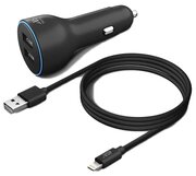 Зарядное устройство BoraSCO 2xUSB 2.4A + кабель Lightning Black 50180