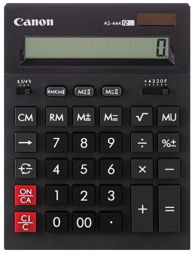 Калькулятор настольный Canon AS-444 II 12-разрядный черный 198x140x32 мм