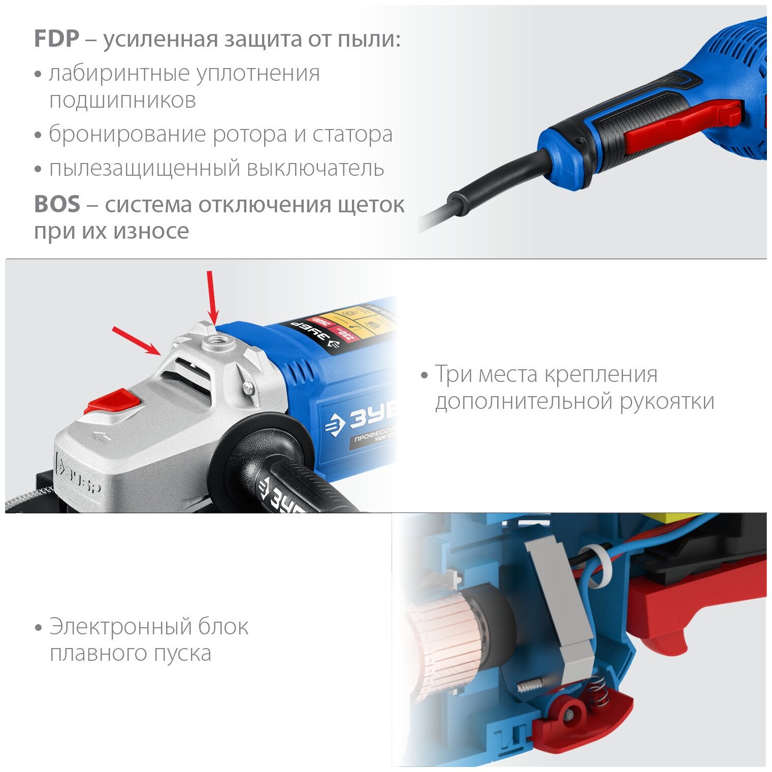 ЗУБР УШМ 230 мм, 2600 Вт, компакт, серия Профессионал УШМ-П230-2600 П - фотография № 20
