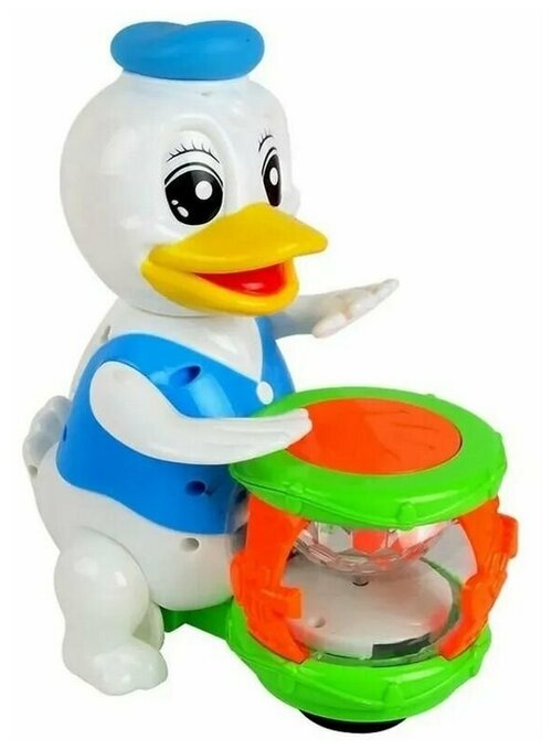 Утёнок с барабаном - интерактивная игрушка, звуковые и световые эффекты