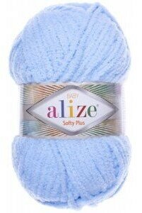 Пряжа Alize softy plus цвет 183 (голубой). 100% микрополиэстер, 120м/100гр, 1 шт.