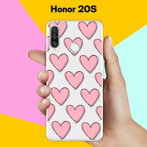 Силиконовый чехол Узор из сердец на Honor 20s