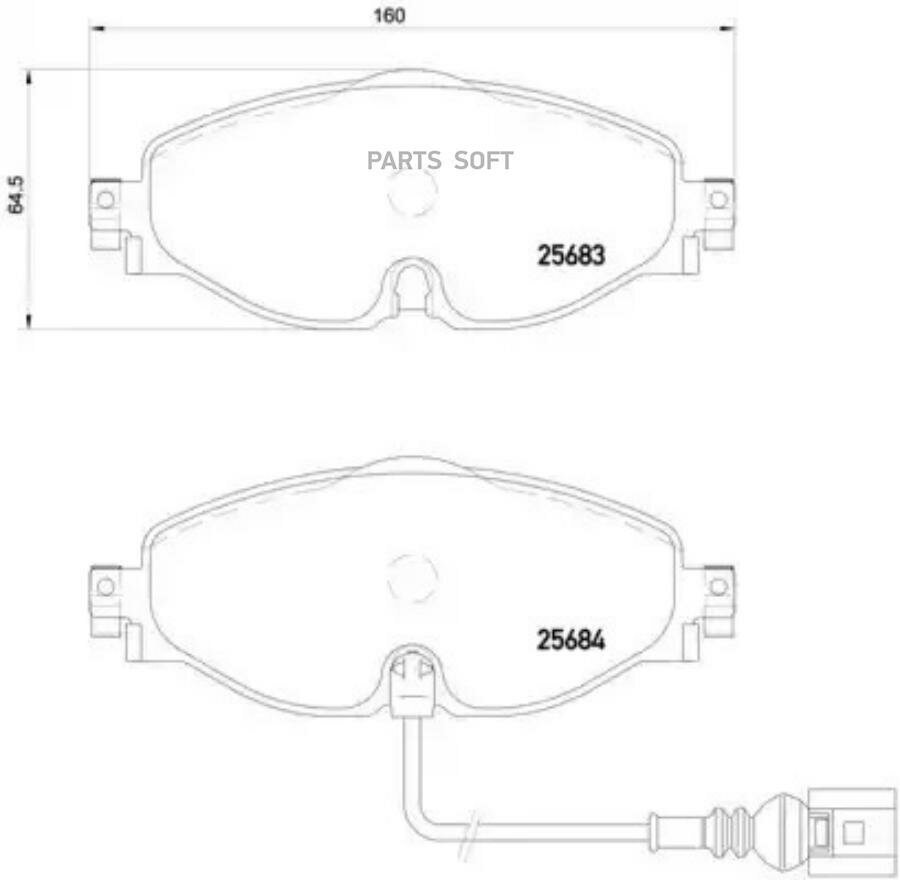 BREMBO P85126 P85126_колодки дисковые передние!\ A3, VW Golf VII 1.2TSI-1.8TFSI/2.0TDI 12