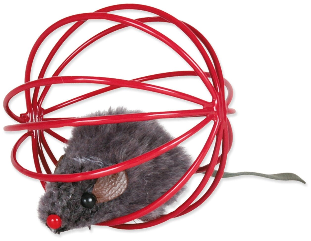 Мышка пушистая в проволочном шаре диаметр 6 сантиметров, из набора