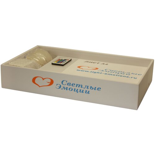 Планшет для рисования песком Светлые эмоции из ПВХ 50х30 с отсеком для песка, с цветной (RGB) подсветкой