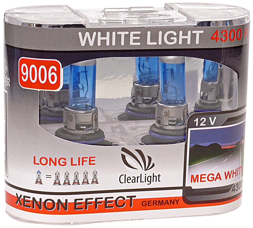 Лампа автомобильная галогенная ClearLight White Light ML9006WL HB4 12V 51W P22d