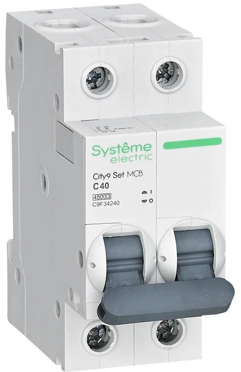 Выключатель автоматический модульный 2п C 40А 4.5кА City9 Set 230В C9F34240 Systeme Electric