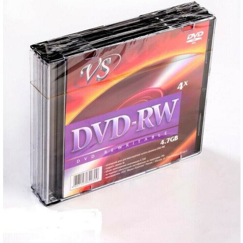 DVD-RW Носители информации DVD-RW, 4x, VS, Slim/5, VSDVDRWSL501