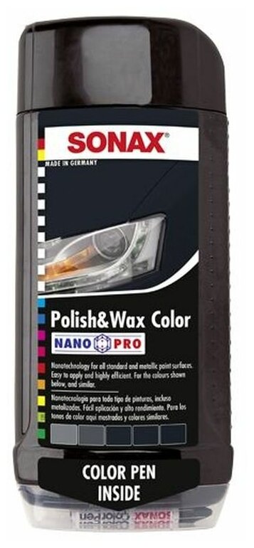 Воск для автомобиля SONAX цветной полироль с воском (черный)
