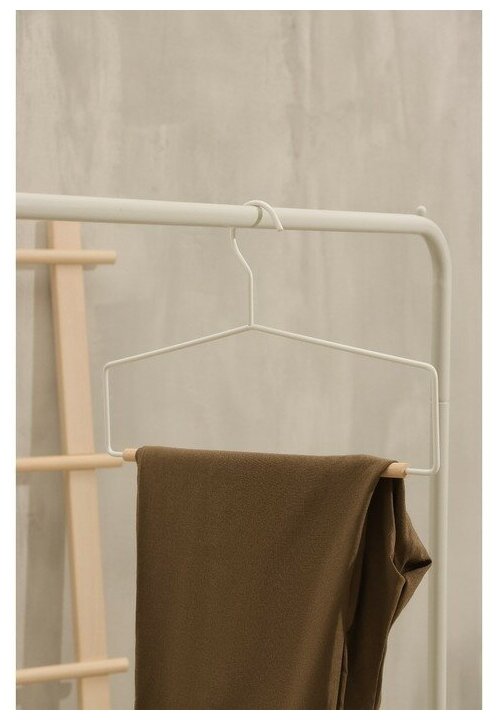 Вешалка для брюк и юбок ТероПром Wood, 1 перекладина, 37×22×1,5 см, цвет белый