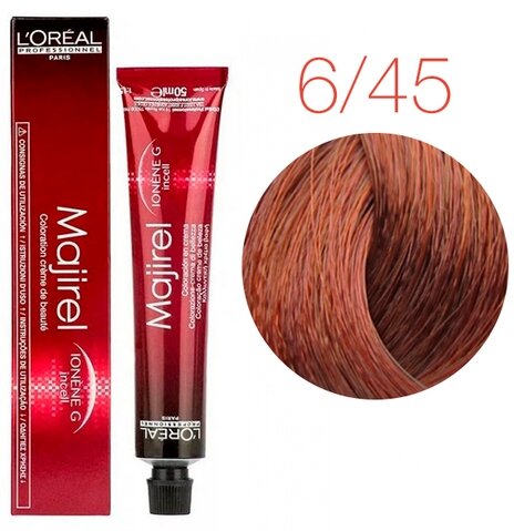 Краска для волос стойкая L'Oreal Professional Majirel 6.45 темный блондин медный красное дерево 50 мл