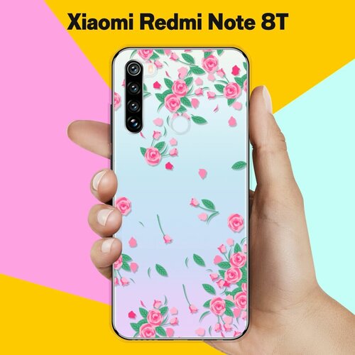 Силиконовый чехол Розочки на Xiaomi Redmi Note 8T силиконовый чехол лама в очках на xiaomi redmi note 8t