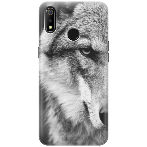 фото Cиликоновый чехол на realme 3 / рилми 3 с принтом "спокойный волк" gosso