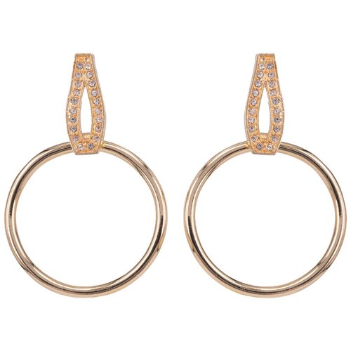 фото Серьги бижутерные половинки (замок-гвоздик, бижутерный сплав, золотистый) 1-56747 otokodesign