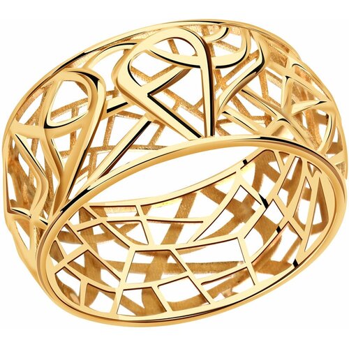 Кольцо ZOLOTYE UZORY, золото, 585 проба, размер 16.5 кольцо золотые узоры рози