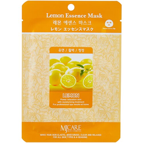 MIJIN Cosmetics тканевая маска MJ Care Lemon Essence с экстрактом лимона, 23 г, 23 мл mijin cosmetics тканевая маска mj care rice wine essence с рисовым вином 23 г