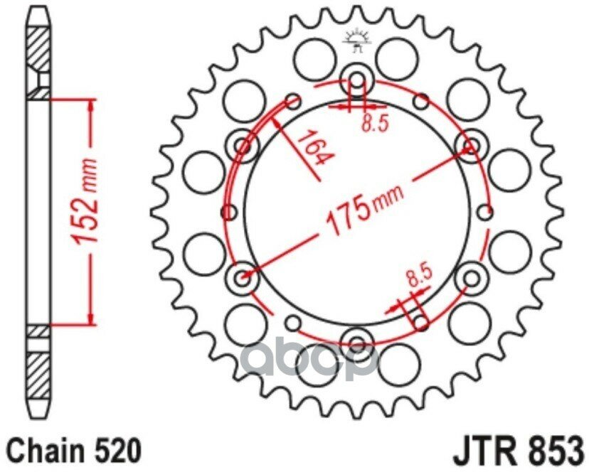 Звезда Мотоциклетная Jt Jtr853.46 JT Sprockets арт. JTR853.46