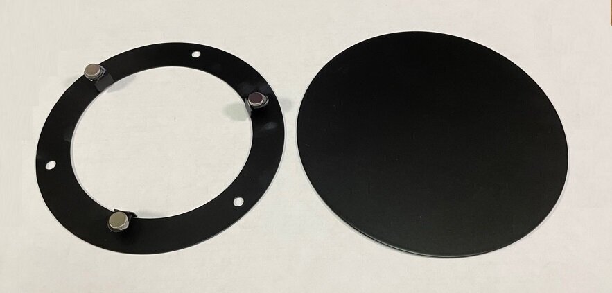 Решетка стальная на магнитах круглая РДК-100 черная матовая - фотография № 5