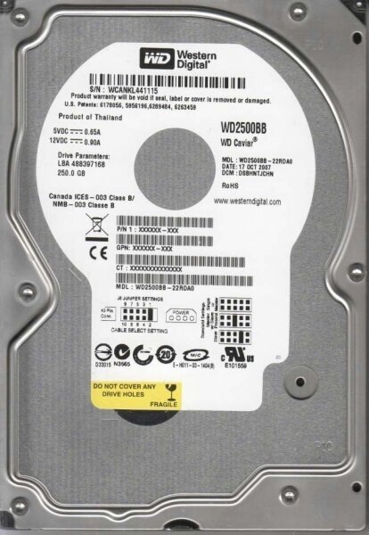 Жесткий диск Western Digital WD2500BB 250Gb 7200 IDE 3.5" HDD