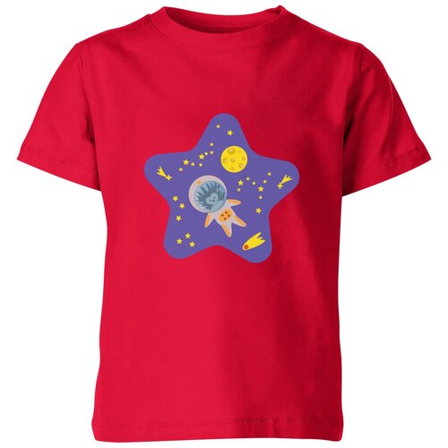 Футболка Us Basic, размер 4, красный детская футболка ежик в космосе 140 темно розовый