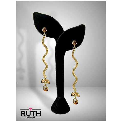 Серьги с подвесками RUTH MILANO, искусственный камень, золотой